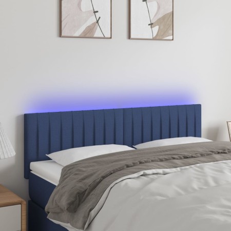 LED-Kopfteil aus blauem Stoff, 144 x 5 x 78/88 cm von , Kopf- und Fußteile - Ref: Foro24-3121854, Preis: 57,75 €, Rabatt: %
