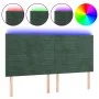 Headboard with LED lights dark green velvet 160x5x118/128 cm by , Headboards and footboards - Ref: Foro24-3122621, Price: 123...