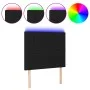 Headboard with LED lights black fabric 100x5x118/128 cm by , Headboards and footboards - Ref: Foro24-3122654, Price: 63,10 €,...
