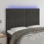 Cabecero con luces LED terciopelo gris oscuro 144x5x118/128 cm de , Cabeceros y pies de cama - Ref: Foro24-3122711, Precio: 1...
