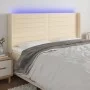 Kopfteil aus cremefarbenem Stoff mit LED 163x16x118/128 cm von , Kopf- und Fußteile - Ref: Foro24-3124199, Preis: 135,17 €, R...