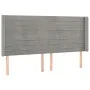 Light gray velvet headboard with LED 163x16x118/128 cm by , Headboards and footboards - Ref: Foro24-3124242, Price: 119,80 €,...