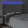 Light gray velvet headboard with LED 163x16x118/128 cm by , Headboards and footboards - Ref: Foro24-3124242, Price: 119,80 €,...