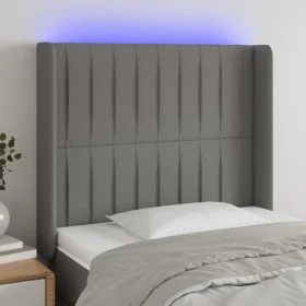 Dark gray fabric headboard with LED 83x16x118/128 cm by , Headboards and footboards - Ref: Foro24-3124261, Price: 82,66 €, Di...
