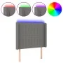 Dark gray fabric headboard with LED 83x16x118/128 cm by , Headboards and footboards - Ref: Foro24-3124261, Price: 82,66 €, Di...