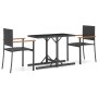 3-piece black garden dining set by vidaXL, Garden sets - Ref: Foro24-3072442, Price: 174,59 €, Discount: %