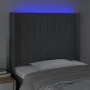 Dark gray fabric headboard with LED 83x16x118/128 cm by , Headboards and footboards - Ref: Foro24-3124261, Price: 82,66 €, Di...
