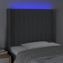 Dunkelgraues Stoffkopfteil mit LED 83x16x118/128 cm von , Kopf- und Fußteile - Ref: Foro24-3124261, Preis: 81,11 €, Rabatt: %