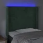 LED-Kopfteil aus dunkelgrünem Samt, 83 x 16 x 118/128 cm von , Kopf- und Fußteile - Ref: Foro24-3124221, Preis: 89,85 €, Raba...