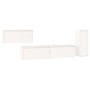 Muebles para TV 4 piezas madera maciza de pino blanco