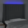 Dark gray fabric headboard with LED103x16x118/128 cm by , Headboards and footboards - Ref: Foro24-3124277, Price: 75,58 €, Di...
