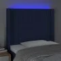 Blue fabric headboard with LED 103x16x118/128 cm by , Headboards and footboards - Ref: Foro24-3124282, Price: 79,47 €, Discou...