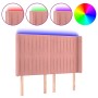 Pink velvet headboard with LED 147x16x118/128 cm by , Headboards and footboards - Ref: Foro24-3124339, Price: 146,43 €, Disco...