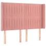 Rosa Samtkopfteil mit LED 147x16x118/128 cm von , Kopf- und Fußteile - Ref: Foro24-3124339, Preis: 146,59 €, Rabatt: %