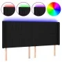 Black fabric headboard with LED 163x16x118/128 cm by , Headboards and footboards - Ref: Foro24-3124294, Price: 128,90 €, Disc...