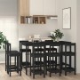 Set de bar 9 piezas madera maciza de pino negro de , muebles para cocinas y comedores - Ref: Foro24-3124726, Precio: 606,32 €...