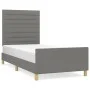 Bed frame with headboard in dark gray fabric 80x200 cm by , Beds and slatted bases - Ref: Foro24-3125091, Price: 145,48 €, Di...