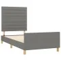 Bed frame with headboard in dark gray fabric 80x200 cm by , Beds and slatted bases - Ref: Foro24-3125091, Price: 145,48 €, Di...