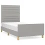 Light gray fabric bed frame with headboard 90x190 cm by , Beds and slatted bases - Ref: Foro24-3125098, Price: 147,68 €, Disc...