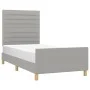 Light gray fabric bed frame with headboard 90x190 cm by , Beds and slatted bases - Ref: Foro24-3125098, Price: 147,68 €, Disc...