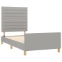 Light gray fabric bed frame with headboard 90x190 cm by , Beds and slatted bases - Ref: Foro24-3125098, Price: 150,37 €, Disc...