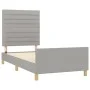 Light gray fabric bed frame with headboard 90x190 cm by , Beds and slatted bases - Ref: Foro24-3125098, Price: 147,68 €, Disc...
