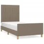 Bed frame with headboard in taupe gray fabric 80x200 cm by , Beds and slatted bases - Ref: Foro24-3125175, Price: 140,31 €, D...