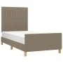 Bed frame with headboard in taupe gray fabric 80x200 cm by , Beds and slatted bases - Ref: Foro24-3125175, Price: 140,31 €, D...