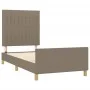 Bed frame with headboard in taupe gray fabric 80x200 cm by , Beds and slatted bases - Ref: Foro24-3125175, Price: 140,31 €, D...