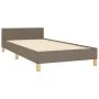 Bed frame with headboard in taupe gray fabric 80x200 cm by , Beds and slatted bases - Ref: Foro24-3125175, Price: 140,31 €, D...
