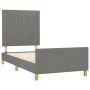 Bed frame with headboard in dark gray fabric 100x200 cm by , Beds and slatted bases - Ref: Foro24-3125196, Price: 135,81 €, D...