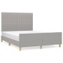 Light gray fabric bed frame with headboard 140x200 cm by , Beds and slatted bases - Ref: Foro24-3125219, Price: 240,77 €, Dis...