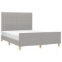Light gray fabric bed frame with headboard 140x200 cm by , Beds and slatted bases - Ref: Foro24-3125219, Price: 240,77 €, Dis...