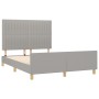 Light gray fabric bed frame with headboard 140x200 cm by , Beds and slatted bases - Ref: Foro24-3125219, Price: 240,77 €, Dis...