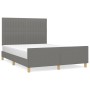 Dark gray fabric bed frame with headboard 140x190 cm by , Beds and slatted bases - Ref: Foro24-3125212, Price: 235,38 €, Disc...