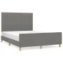 Dark gray fabric bed frame with headboard 140x190 cm by , Beds and slatted bases - Ref: Foro24-3125212, Price: 226,03 €, Disc...