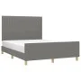 Dark gray fabric bed frame with headboard 140x190 cm by , Beds and slatted bases - Ref: Foro24-3125212, Price: 226,03 €, Disc...