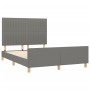 Dark gray fabric bed frame with headboard 140x190 cm by , Beds and slatted bases - Ref: Foro24-3125212, Price: 235,38 €, Disc...