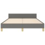 Dark gray fabric bed frame with headboard 140x190 cm by , Beds and slatted bases - Ref: Foro24-3125212, Price: 235,38 €, Disc...