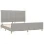 Bed frame with headboard light gray fabric 160x200 cm by , Beds and slatted bases - Ref: Foro24-3125227, Price: 211,19 €, Dis...