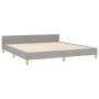 Bed frame with headboard light gray fabric 160x200 cm by , Beds and slatted bases - Ref: Foro24-3125227, Price: 211,19 €, Dis...