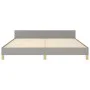 Bed frame with headboard light gray fabric 160x200 cm by , Beds and slatted bases - Ref: Foro24-3125227, Price: 211,19 €, Dis...