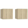 Muebles de salón de pared 2 uds roble Sonoma 30,5x30x30 cm