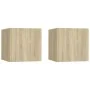 Wand-Wohnzimmermöbel 2 Stk. Sonoma-Eiche 30,5x30x30 cm von vidaXL, TV-Möbel - Ref: Foro24-804491, Preis: 44,39 €, Rabatt: %