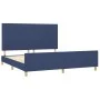 Estructura de cama con cabecero de tela azul 160x200 cm de , Camas y somieres - Ref: Foro24-3125233, Precio: 225,64 €, Descue...