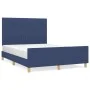 Bed frame with headboard gray taupe blue fabric 140x200 cm by , Beds and slatted bases - Ref: Foro24-3125225, Price: 205,59 €...