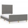Bed frame with headboard in dark gray fabric 120x200 cm by , Beds and slatted bases - Ref: Foro24-3125204, Price: 149,42 €, D...