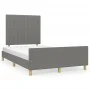 Bed frame with headboard in dark gray fabric 120x200 cm by , Beds and slatted bases - Ref: Foro24-3125204, Price: 152,51 €, D...
