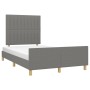 Bed frame with headboard in dark gray fabric 120x200 cm by , Beds and slatted bases - Ref: Foro24-3125204, Price: 149,42 €, D...