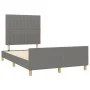 Bed frame with headboard in dark gray fabric 120x200 cm by , Beds and slatted bases - Ref: Foro24-3125204, Price: 152,51 €, D...